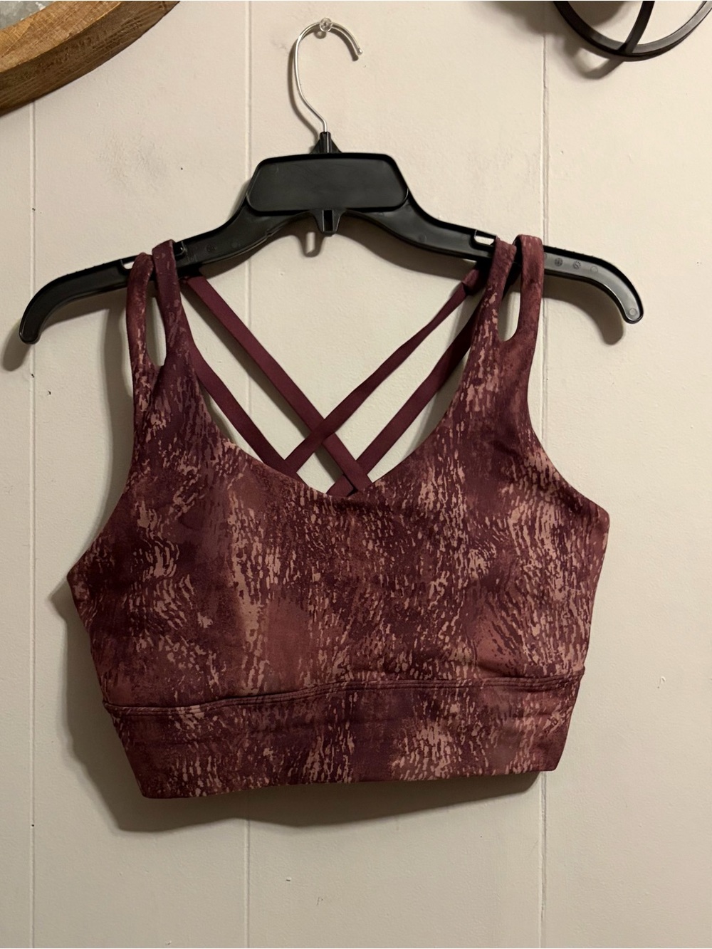 Crisscross Back Sports Bra in Mauve